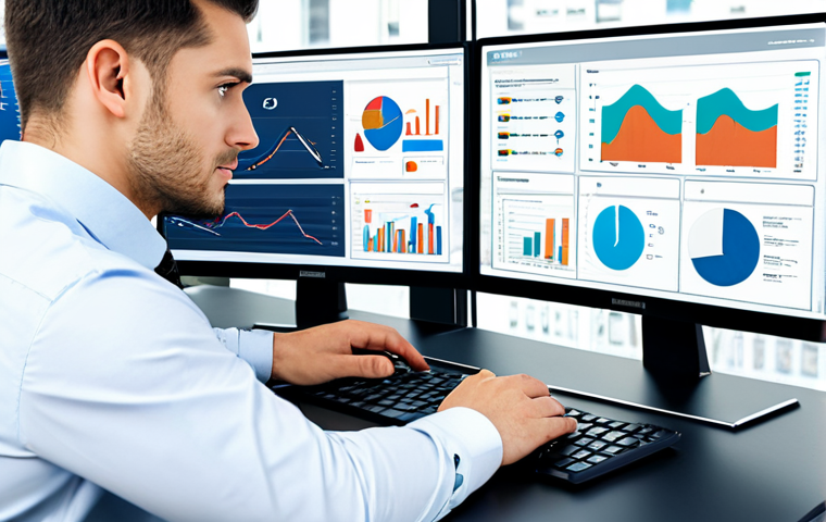 해외마케팅 최신 도구와 소프트웨어 - Data-Driven Marketing**

A professional marketer, fully clothed in business casual attire, analyzing...