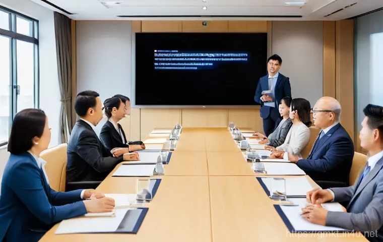 해외마케팅 성공적인 클라이언트 관리 - **Prompt 1: A Culturally Diverse Business Meeting for First Impressions**
A wide shot of a moder...