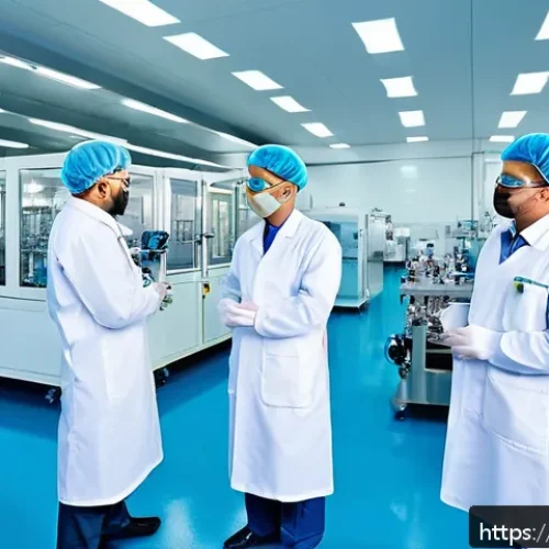 Home 17 글로벌 시장 진출 전략 - A professional pharmaceutical manufacturing facility in India, showcasing advanced production lines ...
