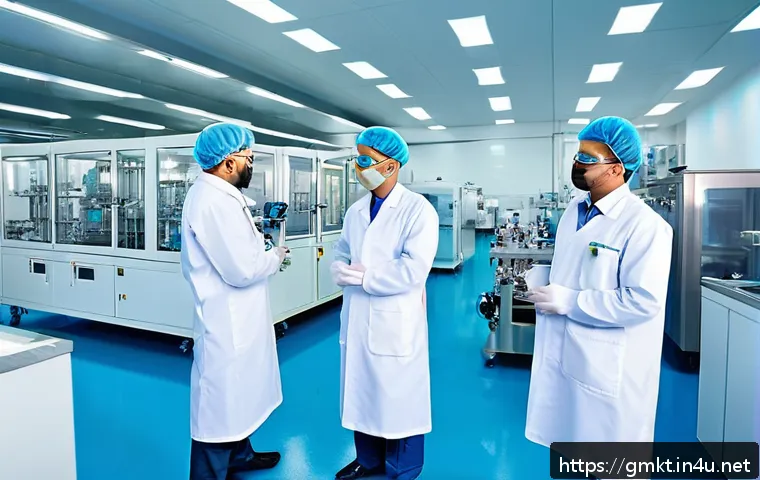 글로벌 시장 진출 전략 - A professional pharmaceutical manufacturing facility in India, showcasing advanced production lines ...